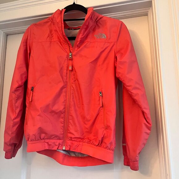 The North Face Girls Jacket Size L Pink Windbreaker Full Zip Outdoors Hooded - Picture 6 of 6